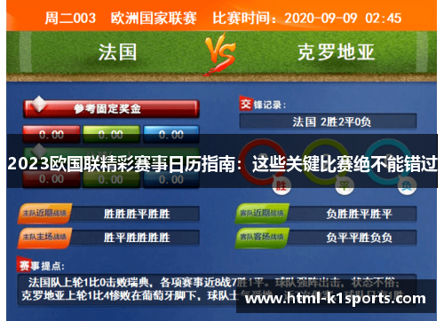 2023欧国联精彩赛事日历指南：这些关键比赛绝不能错过
